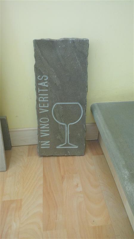 Custom made engraving of writing and numbers in Natural Stone n°10