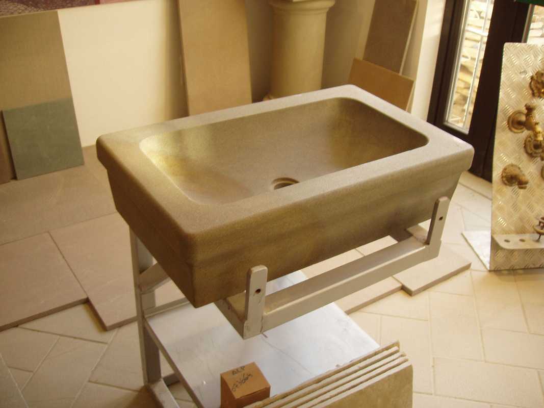 Lavabo pour salle de bain sur mesure en Pierre de Langa Naturelle n°9